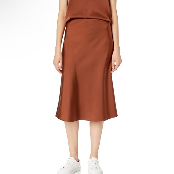NWT The Drop Rust Maya Silky Slip Skirt Size M - Picture 1 of 4